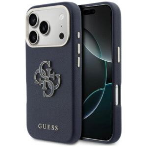 Guess FW Resin Logo dėklas iPhone 17 Pro - mėlynas -- iPhone 17 Pro