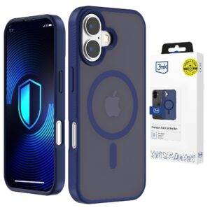 3mk Smoke MagCase, skirtas iPhone 16 – mėlynai permatomas