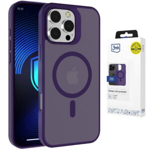 3mk Smoke MagCase dėklas, skirtas iPhone 16 Pro Max – purpurinis permatomas