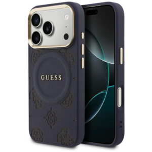 Guess Bijūnų karštas antspaudas MagSafe Dėklas, skirtas iPhone 17 Pro Max - mėlynas