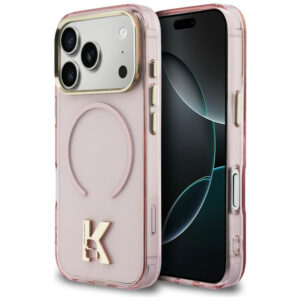 Karl Lagerfeld IML K galvos logotipas MagSafe Dėklas, skirtas iPhone 17 Pro Max - rožinis