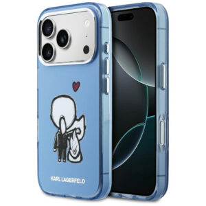 Karl Lagerfeld Karl & Choupette Atgal MagSafe Dėklas, skirtas iPhone 17 Pro Max - mėlynas