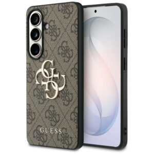 Guess 4G Big Metalinis Logo dėklas, skirtas Samsung Galaxy S26 Plus - Brown