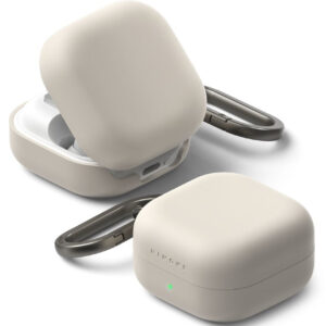 Ringke Silikoninis dėklas, skirtas Samsung Galaxy Buds 4 / 4 Pro - Beige -- Samsung Galaxy Buds 4 / Samsung 4 Pro /...