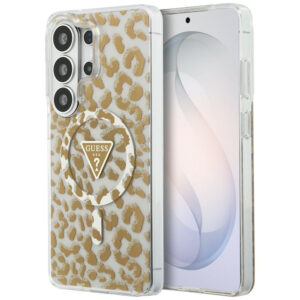 Guess IML Leopard Print Triangle MagSafe Dėklas, skirtas Samsung Galaxy S26 Ultra - Brown
