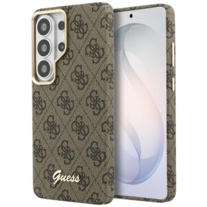 Guess 4G Script MagSafe dėklas Samsung Galaxy S26 Ultra - rudas -- Samsung Galaxy S26 Ultra
