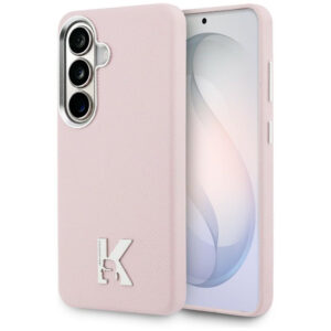 Karl Lagerfeld K metalo logotipas MagSafe dėklas, skirtas Samsung Galaxy S26 - rožinis