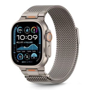 Tech-Protect Milano Vanguard apyrankė Apple Watch (44 / 45 / 46 / 49 mm) - Titanas -- Apple Watch