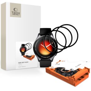 Tech-protect easy set flex+ 3-pack hybrid glass skirtas Xiaomi Watch 5 - Black -- Xiaomi Watch 5 - Black