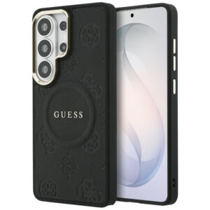 Guess Saffiabe Bijūnų EmBossed Žiedas MagSafe Case už Samsung Galaxy S26 Ultra - Black