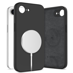 Tech-protect silicone MagSafe dėklas skirtas iPhone 16e / 17e - Black -- iPhone 16e / iPhone 17e