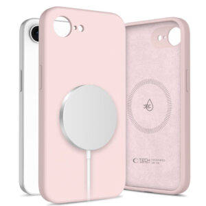 Tech-protect silicone MagSafe dėklas skirtas iPhone 16e / 17e - Pink -- iPhone 16e / iPhone 17e