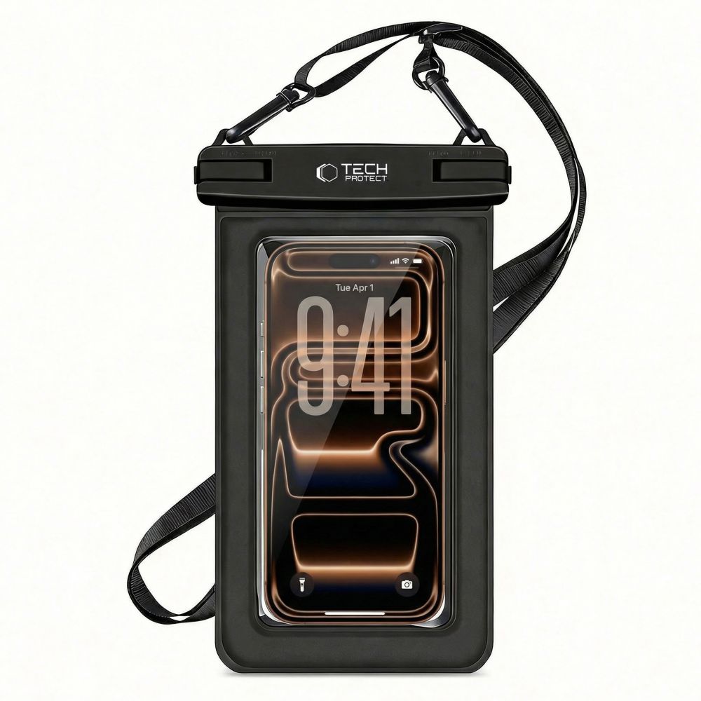 Tech-Protect UWC7 vandeniui atsparus dėklas 6,9" - Juodas -- Cell phone cases and covers