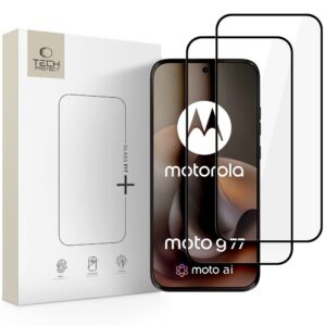 Tech-Protect Glass Fit+ 2 vnt. grūdintas stiklas Motorola Moto G67 / G77 - juodas -- Motorola Moto G67 / Motorola Moto G77