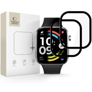 Tech-Protect Glass Flex+ 2 vnt. rinkinys hibridinis stiklas Xiaomi Redmi Watch 6 - Juodas -- Xiaomi Redmi Watch 6