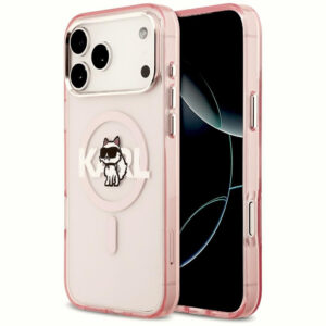 Karl Lagerfeld IML Choupette Sketch Logo MagSafe dėklas iPhone 17 Pro Max - rožinis -- iPhone 17 Pro Max