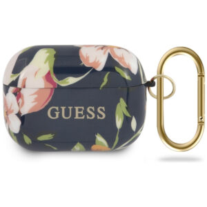 Guess AirPods Pro dėklas – mėlynas, gėlių motyvas
