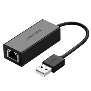 Ugreen išorinis tinklo adapteris RJ45 - USB 2.0 100 Mbps Ethernet juodas (CR110 20254) -- USB Adapters