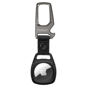 Spigen tvirtas šarvų dėklas, skirtas Apple AirTag – matinė juoda