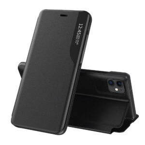 Eco Leather View dėklas iPhone 13 Pro Max – juodas