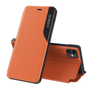 Eco Leather View Case dėklas iPhone 13 Pro – oranžinis