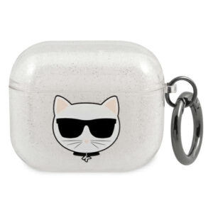 Karl Lagerfeld blizgus dėklas AirPods 3 – sidabrinis