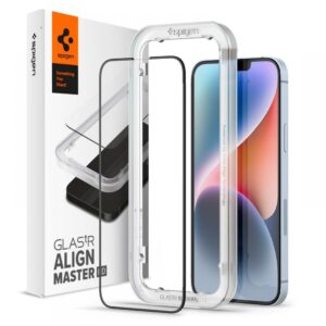 Spigen grūdintas stiklas iPhone 13/13 Pro/14 – juodas