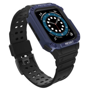 Protect Strap Band skirtas Apple Watch 42/44/45mm Šarvuoto Dėklo Dirželis - Juodas, Mėlynas -- Apple Watch