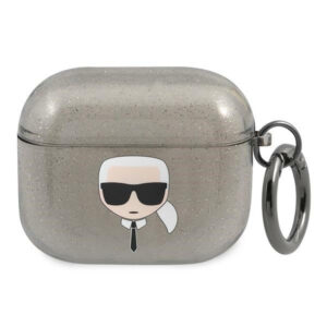 Karl Lagerfeld blizgus dėklas AirPods 3 – juodas