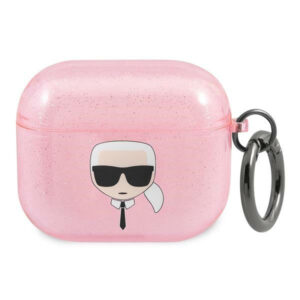 Karl Lagerfeld blizgus AirPods 3 dėklas – rožinis