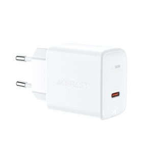 Acefast GaN USB Type-C 30W įkroviklis, PD, QC 3.0, AFC, FCP, baltas (A21 baltas)