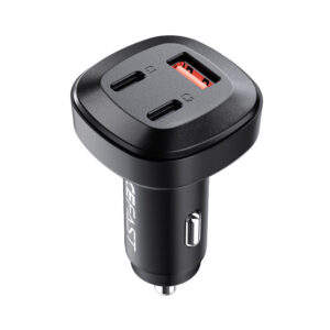 Acefast automobilinis įkroviklis 66W 2x USB Type-C / USB, PPS, Power Delivery, Quick Charge 4.0, AFC, FCP, SCP, juodas (B3 juodas)