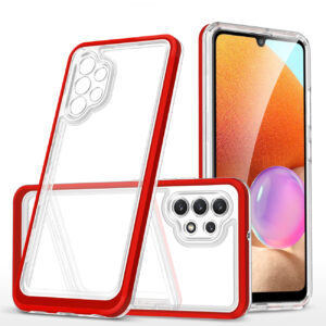 Skaidrus dėklas Samsung Galaxy A72 4G – raudonas rėmelis -- Samsung Galaxy A72