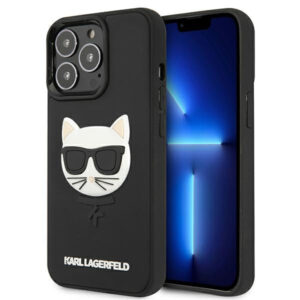 Karl Lagerfeld 3D Rubber Choupette dėklas iPhone 13/13 Pro – juodas
