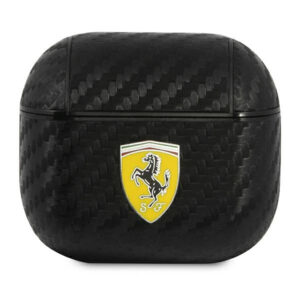 Ferrari On Track dėklas AirPods 3 – juodas PU Carbon