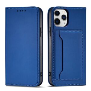 Magnet Card Case dėklas iPhone 12 Pro – mėlynas -- iPhone 12 Pro