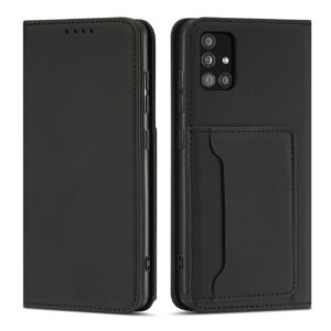 Magnet Card Case dėklas Samsung Galaxy A12 5G – juodas -- Samsung Galaxy A12
