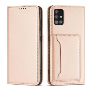 Magnet Card Case dėklas Samsung Galaxy A13 5G – rožinis -- Samsung Galaxy A13