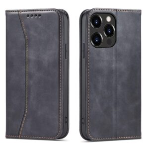 Magnet Fancy dėklas iPhone 13 Pro Max – juodas, piniginė