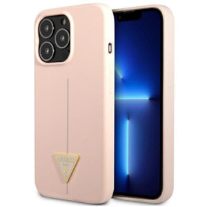 Guess silikoninis dėklas iPhone 13 Pro Max – rožinis