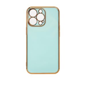 Lighting Color Case gelinis dėklas su auksiniu rėmeliu Xiaomi Redmi Note 11 - mėtinis -- Xiaomi Redmi Note 11