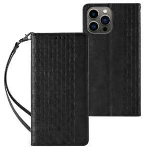 Magnetinis dėklas iPhone 14 Pro – juodas, piniginė