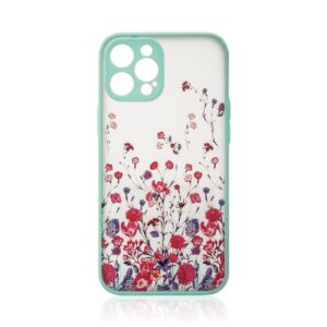 Skaidrus gėlių dėklas iPhone 12 Pro – šviesiai mėlynas -- iPhone 12 Pro