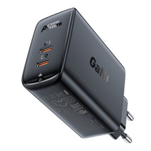 Acefast dviejų jungčių įkroviklis A29 PD50W GaN (USB-C + USB-C) juodas