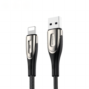 Joyroom Sharp Series S-M411 Laidas USB-A / Lightning 3A 1.2m su įkrovimo indikatoriumi - juodas