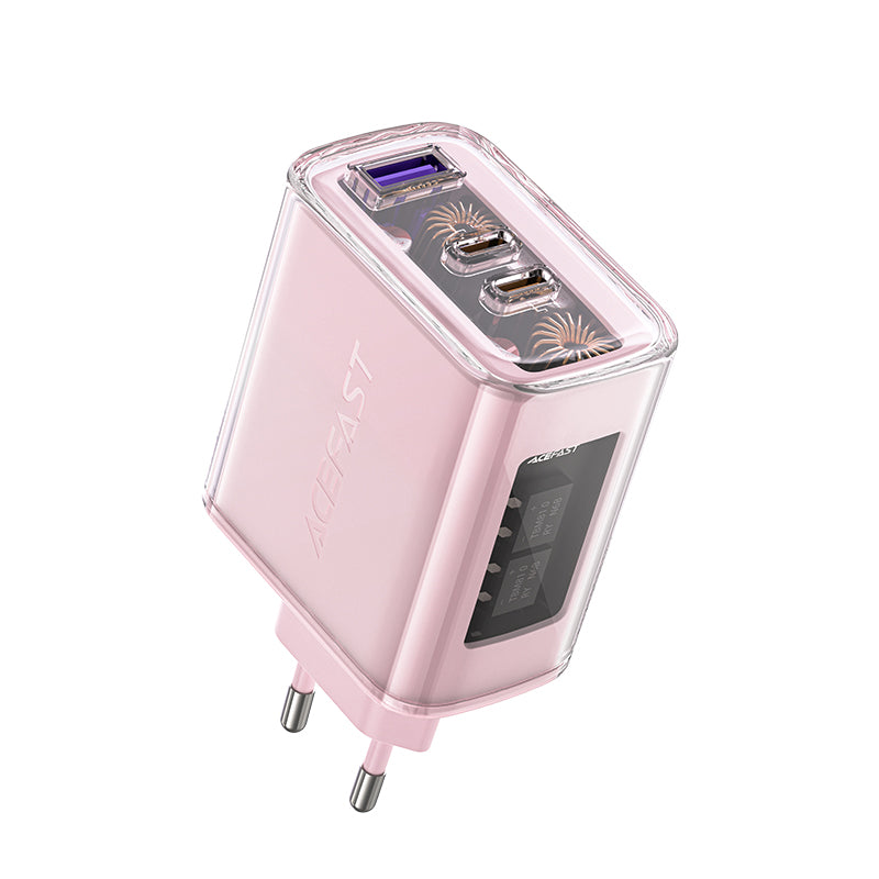 Acefast GaN įkroviklis 65W, 3 jungčių (1xUSB, 2xUSB C), violetinis (A45)