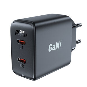 Acefast Greitas GaN įkroviklis A49, 35W PD 2x USB C, juodas