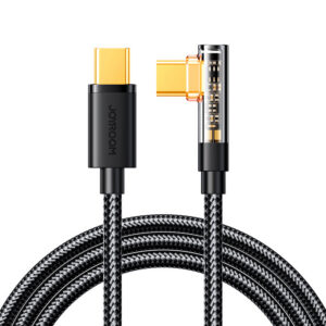 Joyroom Gaming Cable S-CC100A6 Laidas USB-C (kampinis) / USB-C (tiesus) 100W 1.2m - juodas
