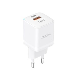 Dudao A13Pro GaN 33W PPS sieninis įkroviklis USB-C/USB, baltas