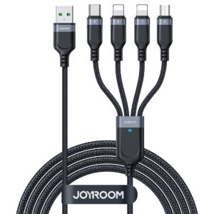 Joyroom laidas Multi-Use Series S-A18 4in1 USB-A - USB-C / Lightning / Lightning / micro USB 1.2m juodas